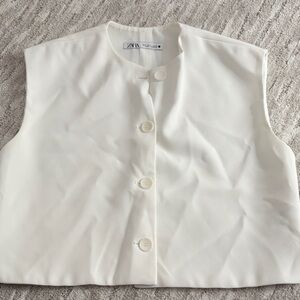 Zara Cream Buttoned Vest